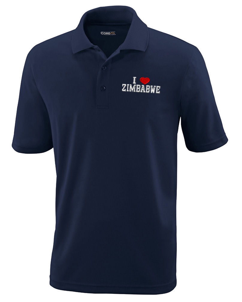 Performance Golf Tees I Love Zimbabwe Short Sleeves Polo Shirts for Men - Picture 8 of 11