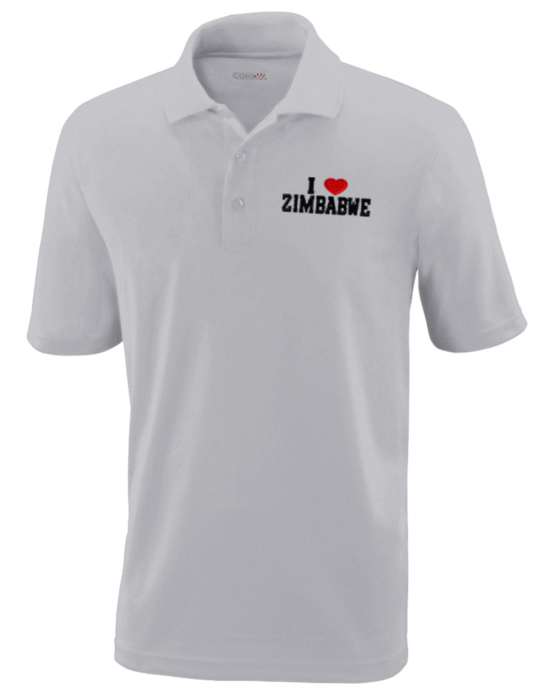 Performance Golf Tees I Love Zimbabwe Short Sleeves Polo Shirts for Men - Picture 10 of 11